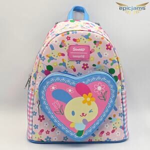 Loungefly Sanrio usahana Heart Plaid Floral Mini Backpack New